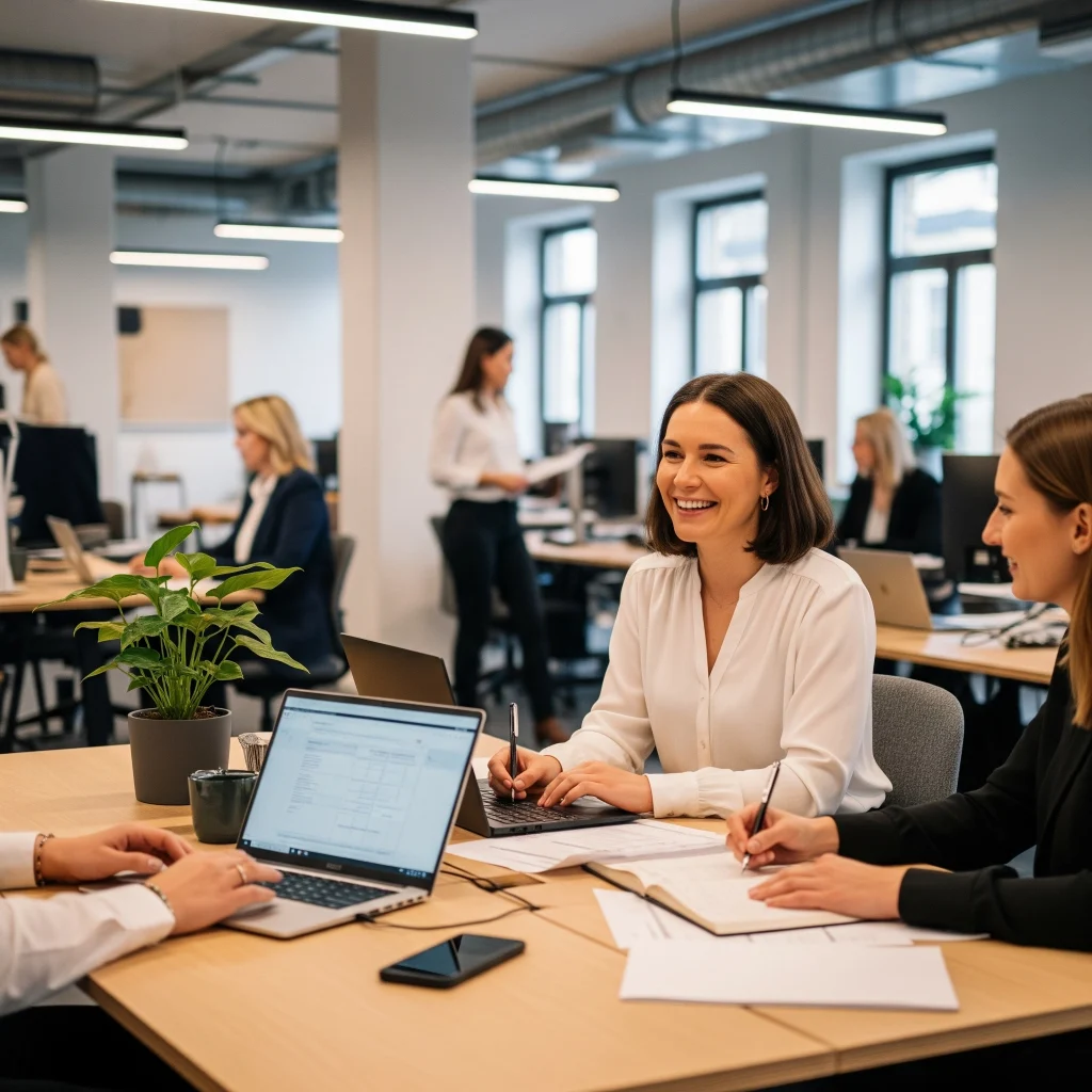 Lönekonsult ger rådgivning om löneoutsourcing till kund
